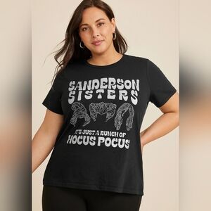NWOT Hocus Pocus Black Sparkle JUST A BUNCH OF HOCUS POCUS Graphic Tee 16 18